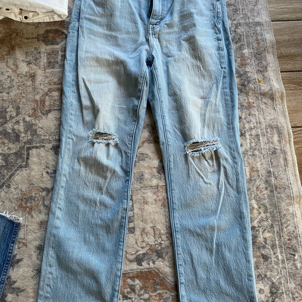 Madewell Light Blue High Rise Distressed Jeans